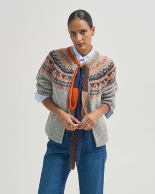 fairisle cardigan with bow