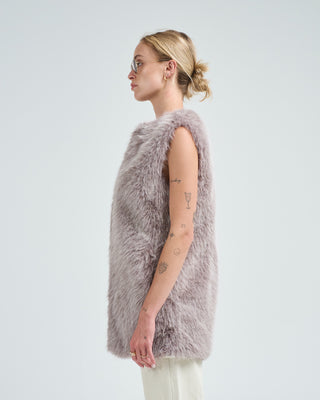 faux fur vest long