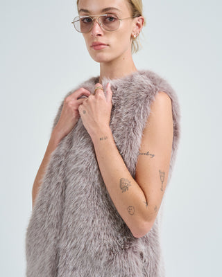 faux fur vest long