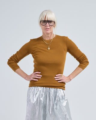 feather weight ribbed sweater crewneck pullover