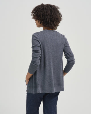 feather weight ribbed v neck slim cardigan