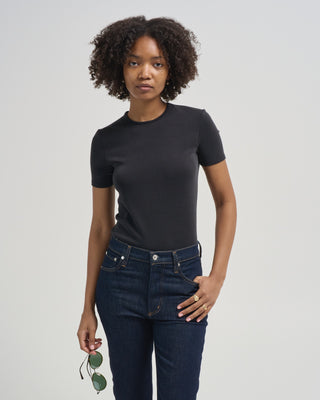 feather weight viscose neoprene short sleeve tee