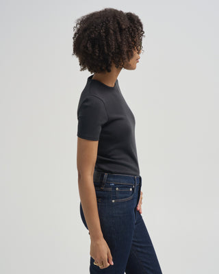 feather weight viscose neoprene short sleeve tee