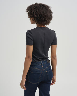 feather weight viscose neoprene short sleeve tee
