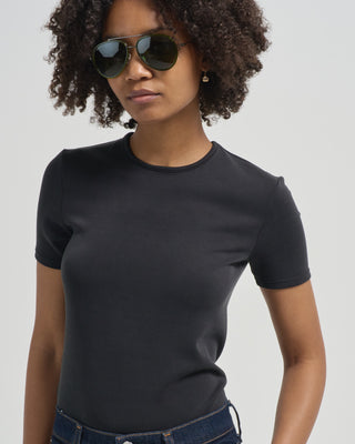 feather weight viscose neoprene short sleeve tee