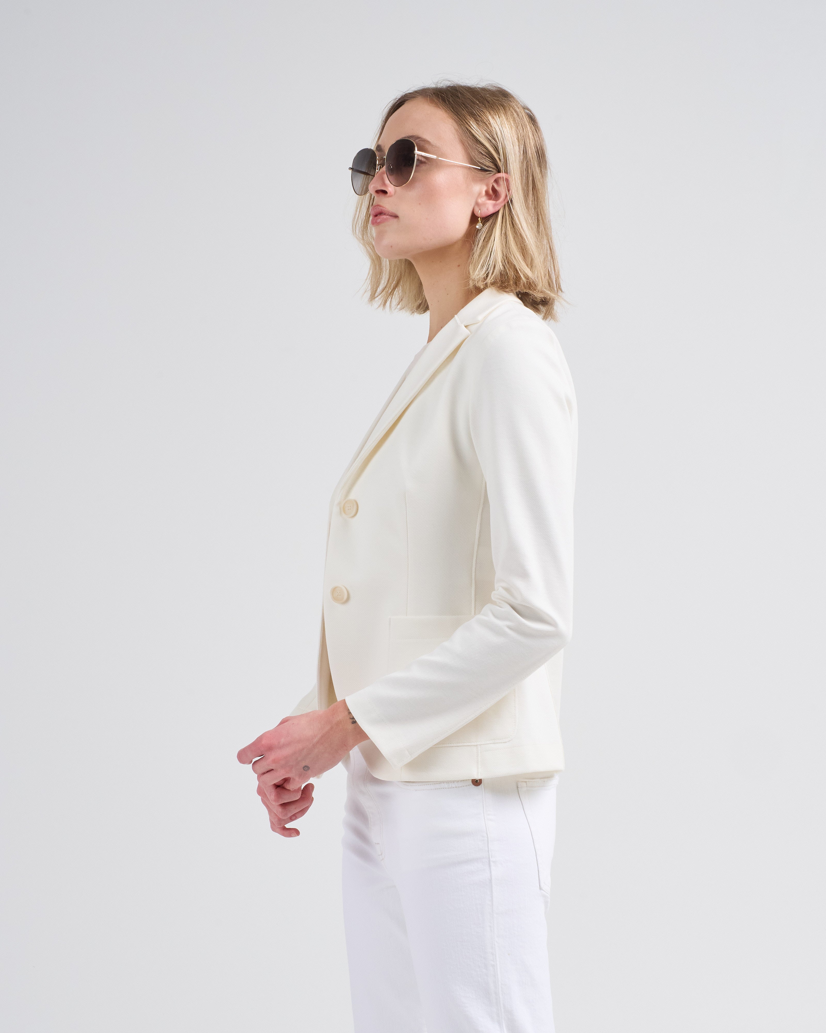 Harris Wharf London Fitted Blazer Diagonal With Loro Piana Fabric