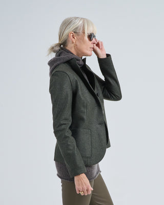 fitted blazer flannel cashmere