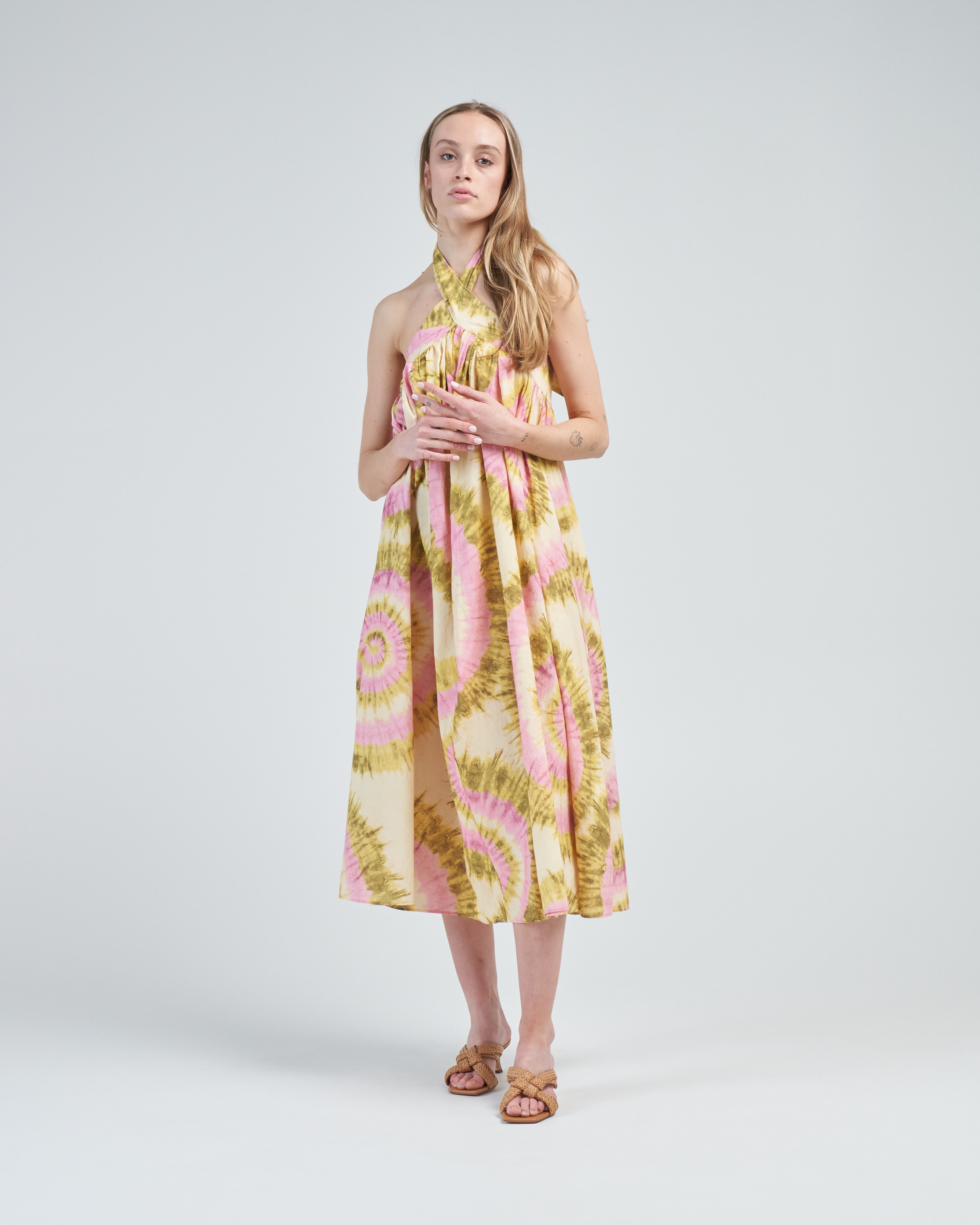 Alemais Flash Tie Neck Midi Dress Multi Alemais Flash Tie Neck Midi Dress Multi