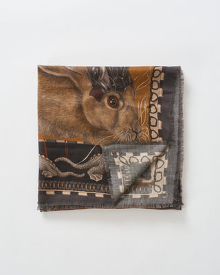 floating rabbits wool/silk square scarf