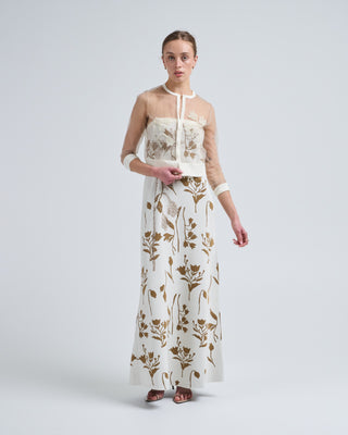 floral jacquard knit sheer beaded cardigan