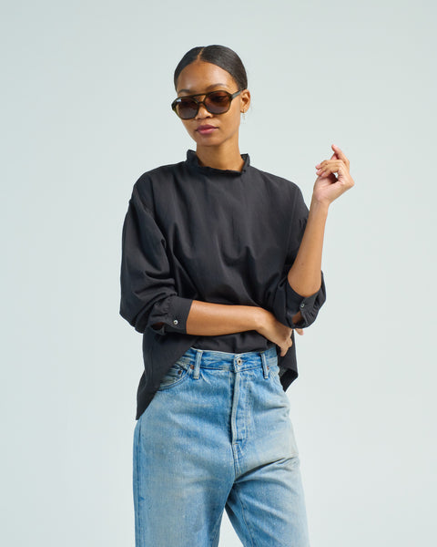 Chimala Frill Collar Shirt Black