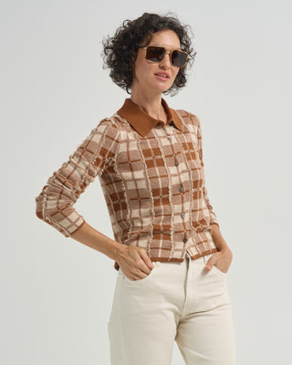 fringe plaid elle shirt