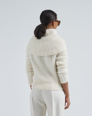 funnel alpaca blend knit sweater