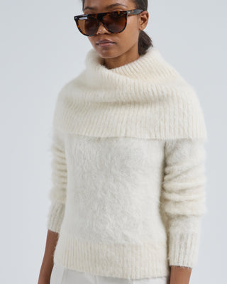 funnel alpaca blend knit sweater