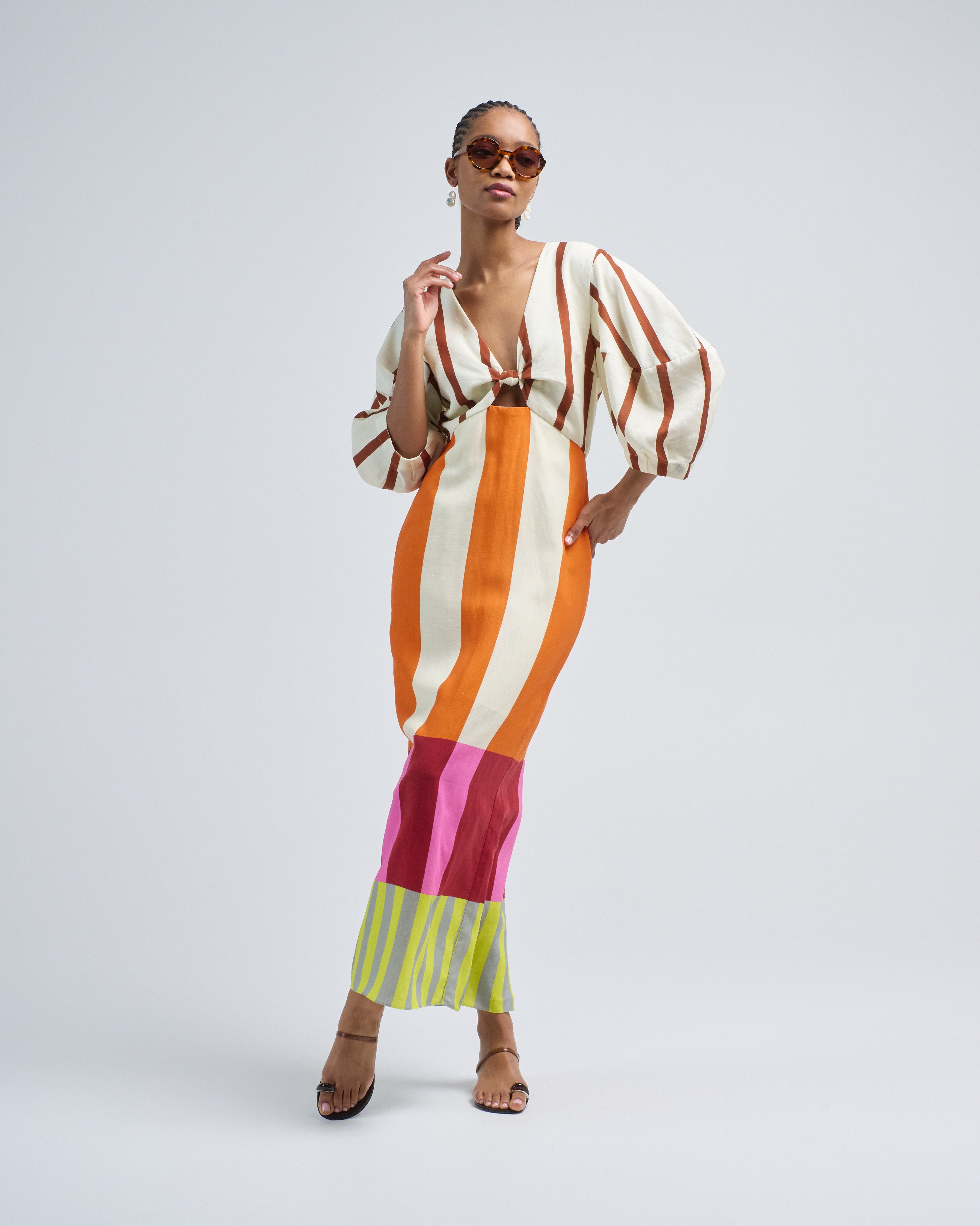 Cala De La Cruz Gaia Dress Bengal Multi Cala De La Cruz Gaia Dress Bengal Multi