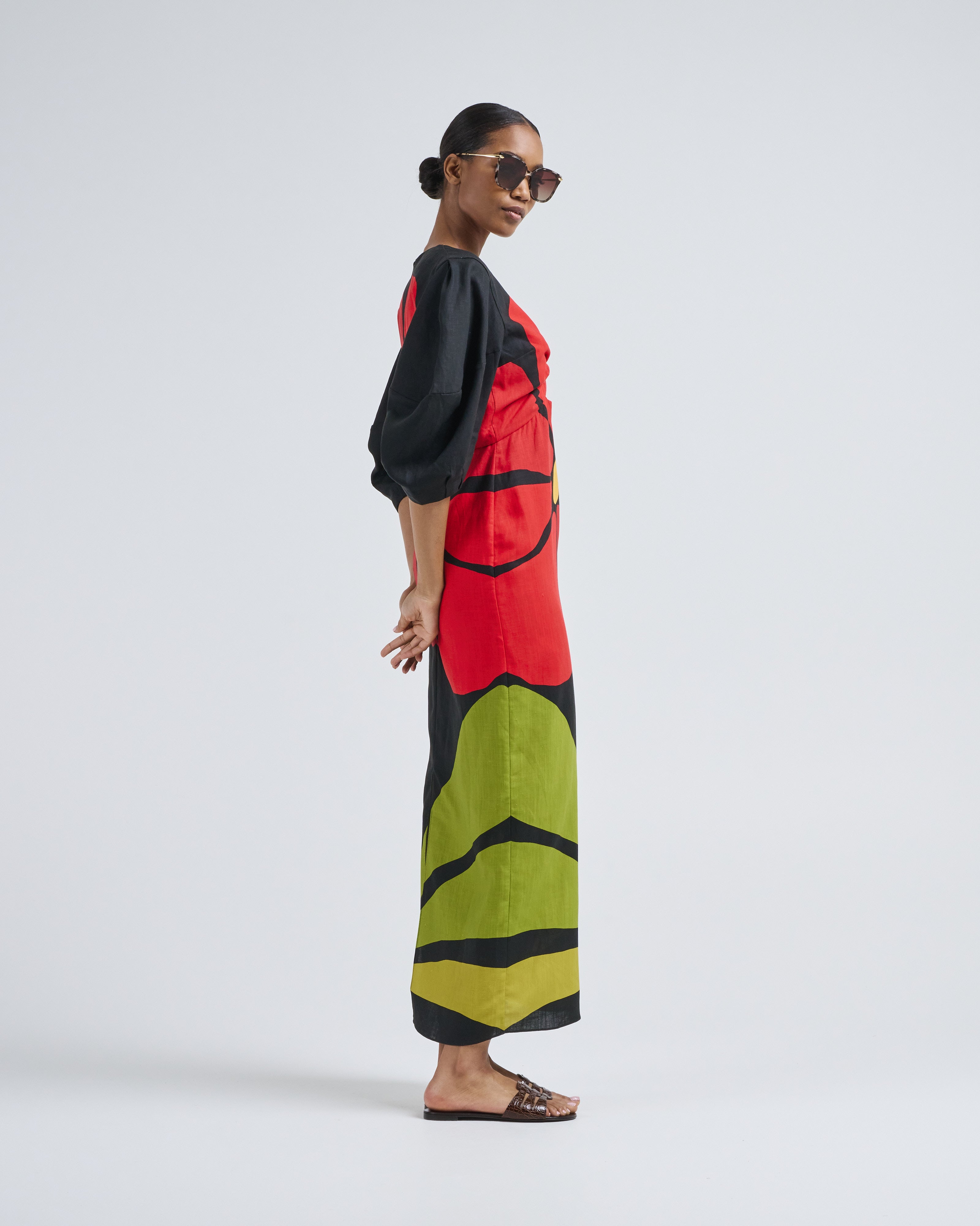 Cala De La Cruz Gaia Dress Camellia Carmin Cala De La Cruz Gaia Dress Camellia Carmin