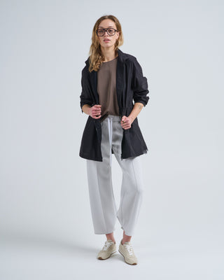 gathered waist oversized anorak jacket