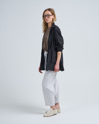 gathered waist oversized anorak jacket