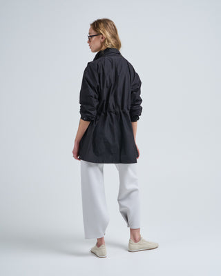 gathered waist oversized anorak jacket