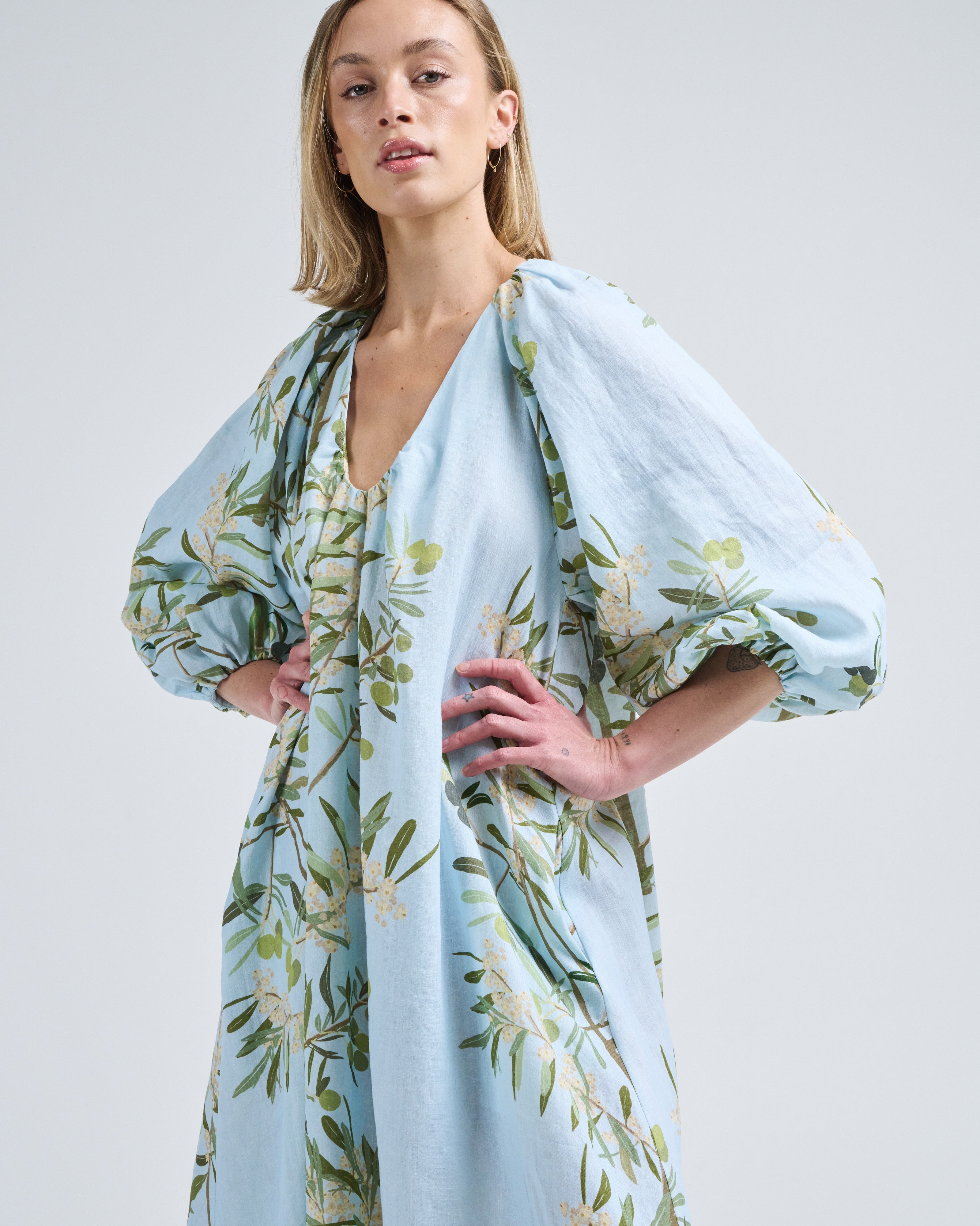 Bernadette Dress Georgio Olive Tree - Pale Blue Bernadette Dress Georgio Olive Tree - Pale Blue