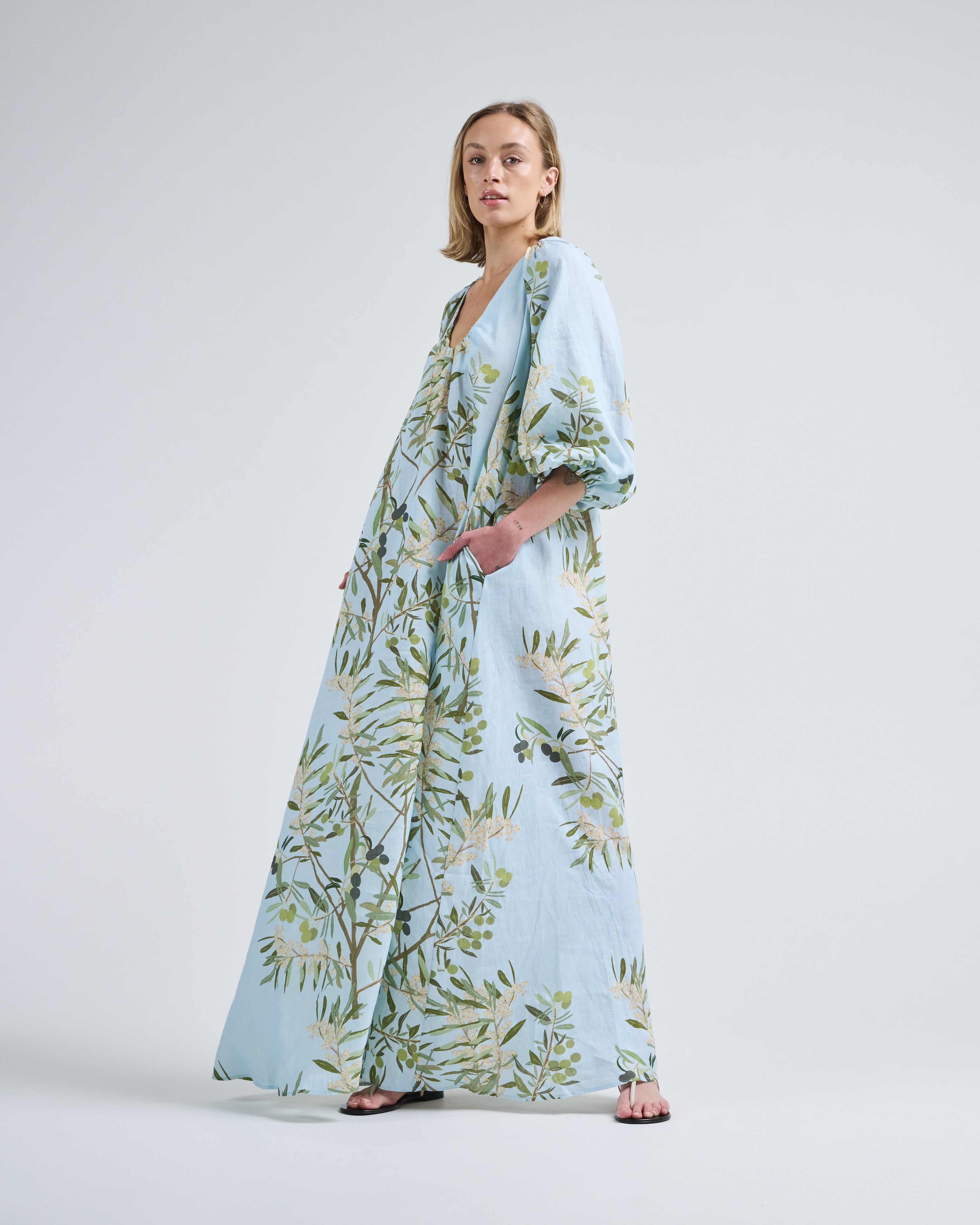 Bernadette Dress Georgio Olive Tree - Pale Blue Bernadette Dress Georgio Olive Tree - Pale Blue