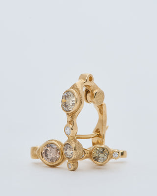 gold and brown diamond earrings