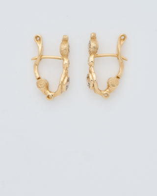 gold and brown diamond earrings