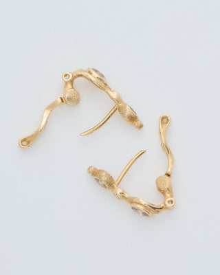 gold and brown diamond earrings