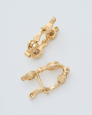 gold and brown diamond earrings