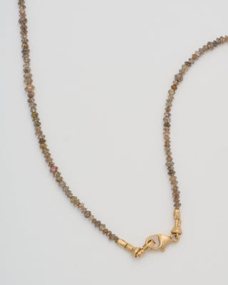 gold and brown diamond round beaded necklace