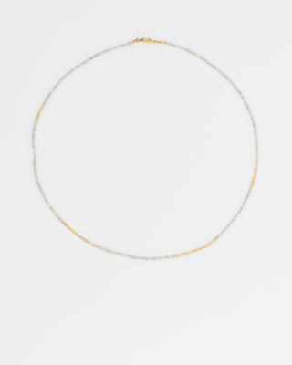 gold and gray diamond square roundels necklace