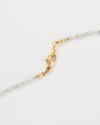 gold and gray diamond square roundels necklace