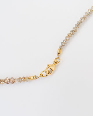 gold and grey diamond round beaded necklace