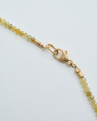 gold and yellow diamond round beaded necklace