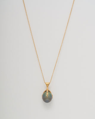 gold claw with pearl quail egg necklace