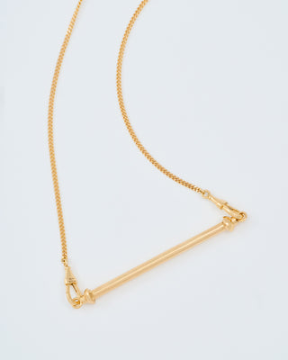 gold mini candy cane pendant on gourmette chain