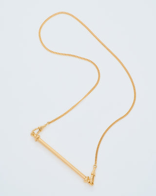 gold mini candy cane pendant on gourmette chain