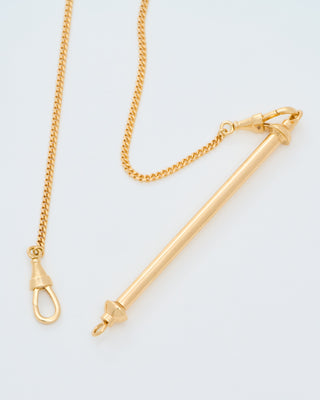 gold mini candy cane pendant on gourmette chain