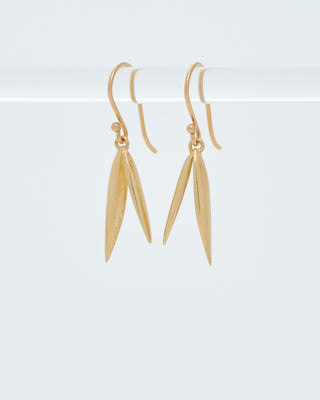 gold oat drop earrings