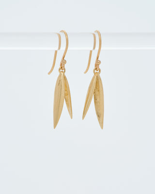 gold oat drop earrings