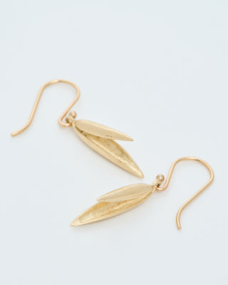 gold oat drop earrings