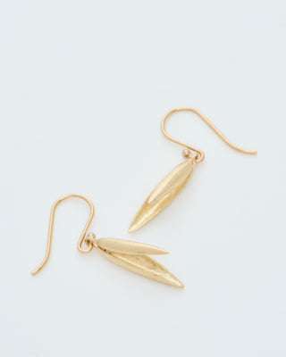 gold oat drop earrings