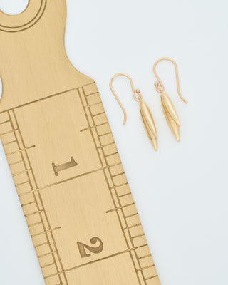 gold oat drop earrings