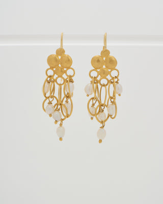 gold quatrefoil dangle earrings