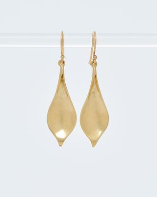 gold small crocus petal earrings