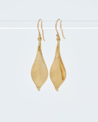 gold small crocus petal earrings