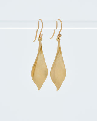 gold small crocus petal earrings
