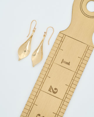 gold small crocus petal earrings