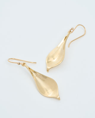 gold small crocus petal earrings