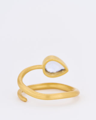 gold thick and thin wrap band w/ sapphire